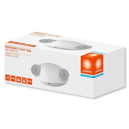 Luz de emergencia Twin 2W 100-277V Acabado plastico