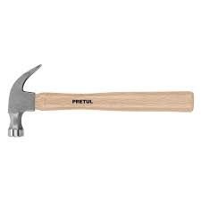 MARTILLO UÑA CURVA MANGO DE MADERA 16 OZ PRETUL